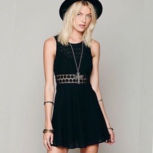 Free People Black Daisy Crochet Dress